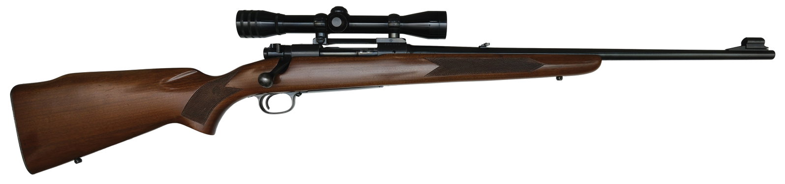 CLEAN EXAMPLE PRE 64 WINCHESTER MODEL 70 WITH SCOPE. (1 of 2)