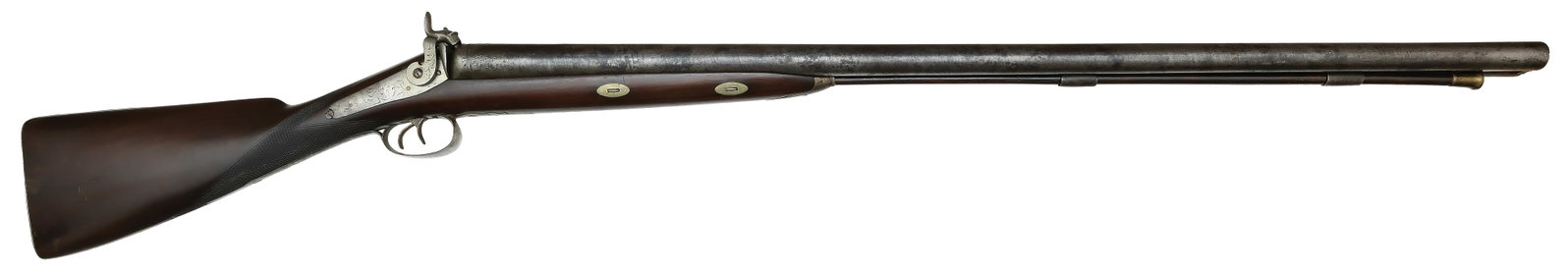 IMPRESSIVE FOUR BORE DOUBLE BARREL MUZZLELOADER. - 2