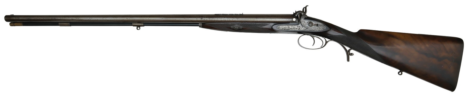VERY COOL EARLY PRODUCTION ALEXANDER HENRY MUZZLELOADING DOUBLE RIFLE. (1 of 5)