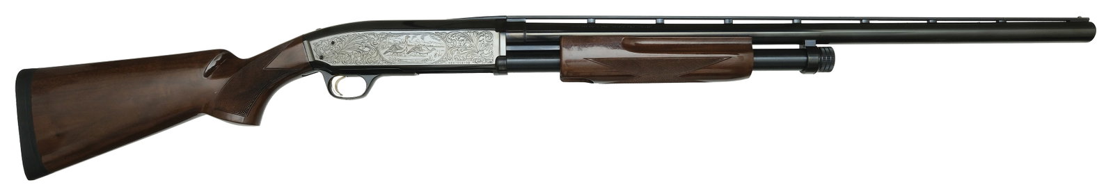 EXCELLENT BROWNING BPS MEDALLION 10 GAUGE SHOTGUN.: SN. 02878NX192. Cal. 10ga. Built with 28" Invector BPS special steel brl that has ventilated rib and small steel front bead. Walnut forend is checkered in point pattern and has finger grooves on sides