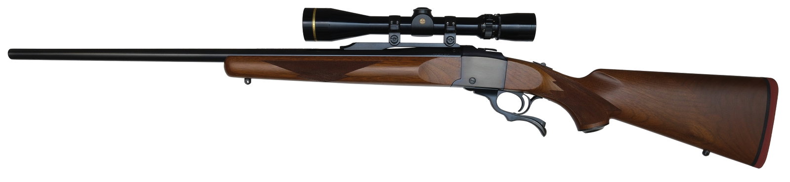 BEAUTIFUL RUGER NO. 1 RIFLE IN .338 WIN CALIBER WITH LEUPOLD SCOPE. (1 of 2)