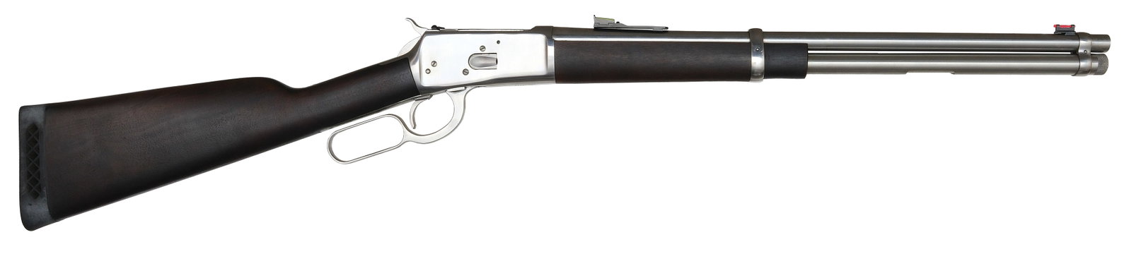ROSSI - PUMA R92 LEVER ACTION 460 RUGER CAL.: SN. MAO16415. Cal. .460 Ruger. Built with 20" stainless steel round brl with adjustable rear fiber optic sight and front fiber optic sight. Stainless magazine tube. Dark stain