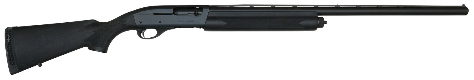 REMINGTON 11-87 SPECIAL PURPOSE 12 BORE SHOTGUN.: SN. PC351105. Cal. 12ga. Built with 27-1/2" ventilated rib brl that has steel mid and white front beads. Checkered carbon forend. Parkerized action with usual maker's stamps. Carbon capped pistol