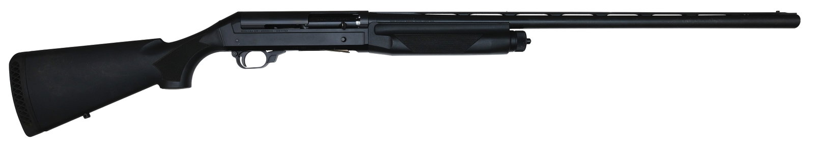 FIELD USED BENELLI SUPER BLACK EAGLE 12 GAUGE.: SN. U087799. Cal 12ga. Built in 1998 with 28" ventilated rib brl. Black carbon fiber finger groove forend and buttstock are checkered at grip areas. Black receiver. Flat knob pistol grip buttstock ter