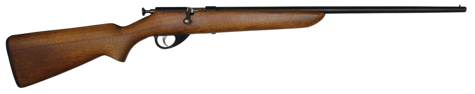 VERY CLEAN RANGER SMOOTH BORE "GARDEN GUN".: SN. NVSN. Cal. .22 Shot Shell. Built on a 24" brl with a brass front bead sight. Manual cocking fire pin and a plastic trigger guard. Pistol grip birch stock with factory butt plate. WEIGHT: 5lbs