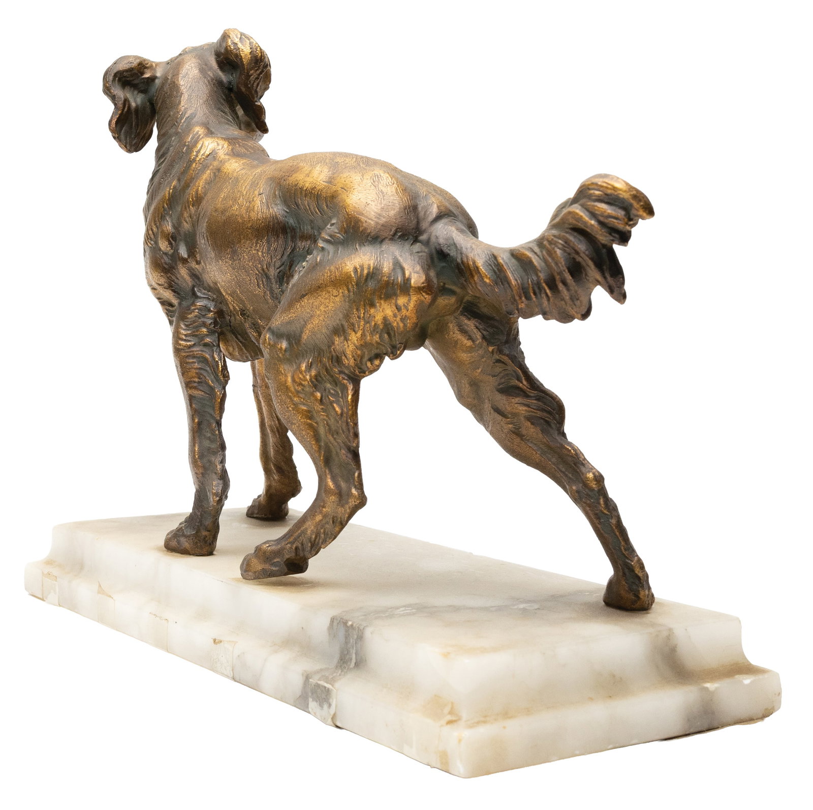 Bronze setter mounted to marble base. - 4