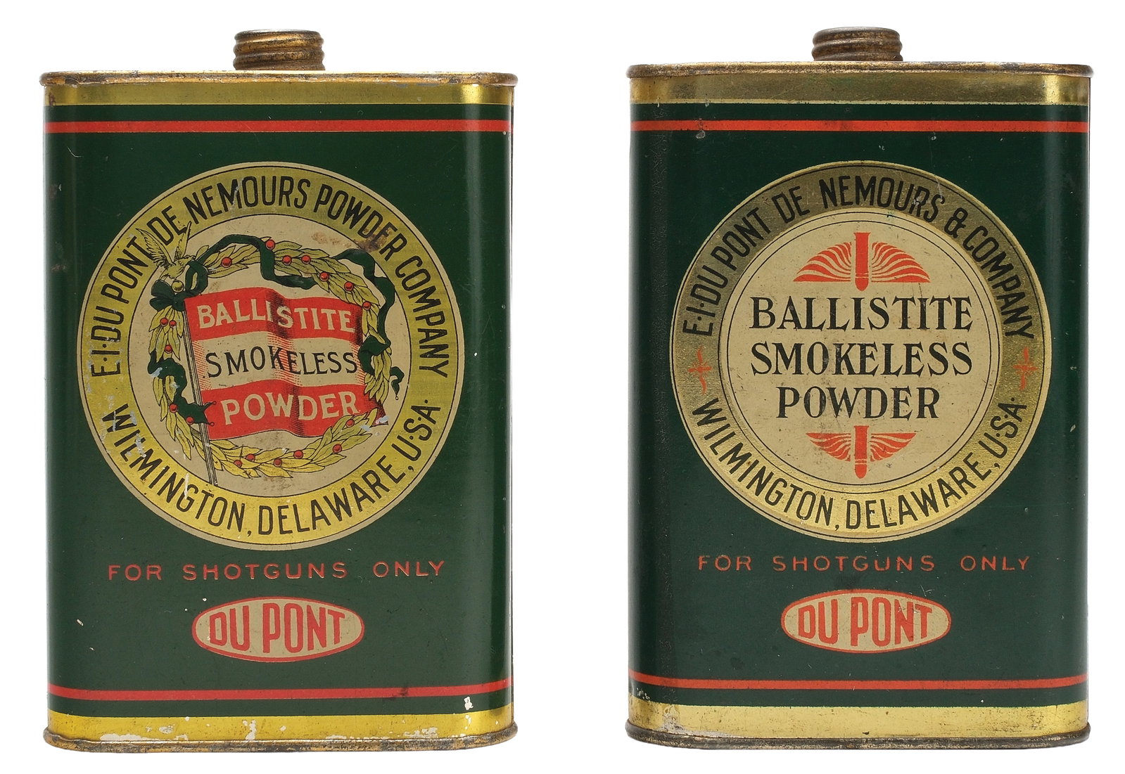 TWO DUPONT POWDER TINS. (1 of 1)