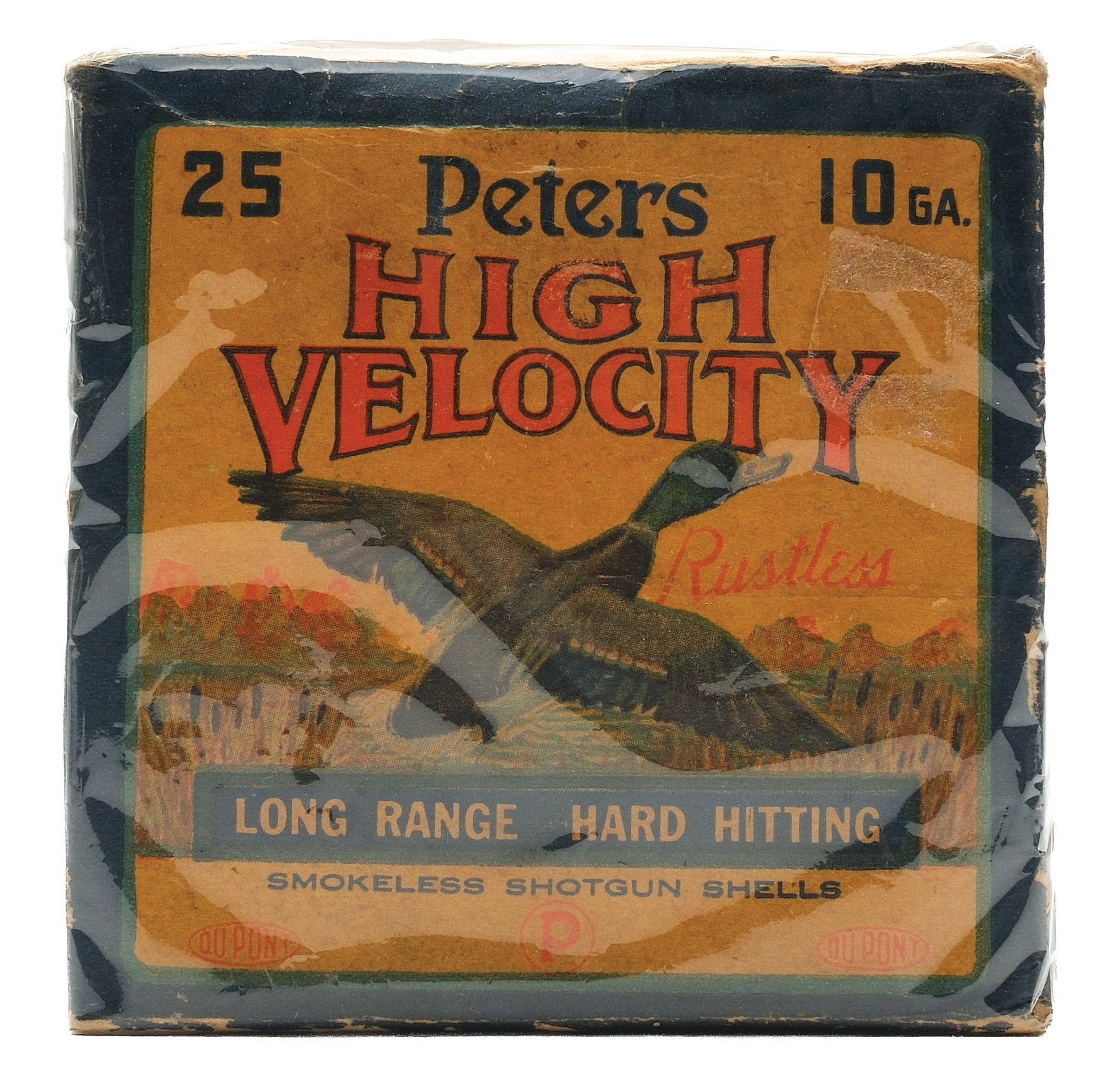 PETERS HIGH VELOCITY SMOKELESS SHOTGUN SHELL BOX. (1 of 2)