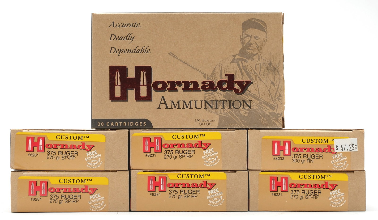 LOT OF 375 RUGER AMMUNITION. (1 of 1)