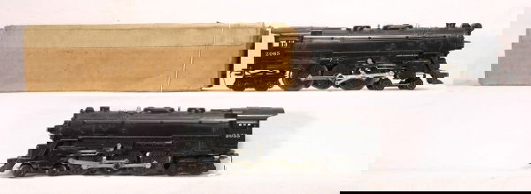 NETTE - 2 LIONEL Post War Locos: 2065, hs lettering, minor bend to 1 step, ob worn; 2055 Loco, C6