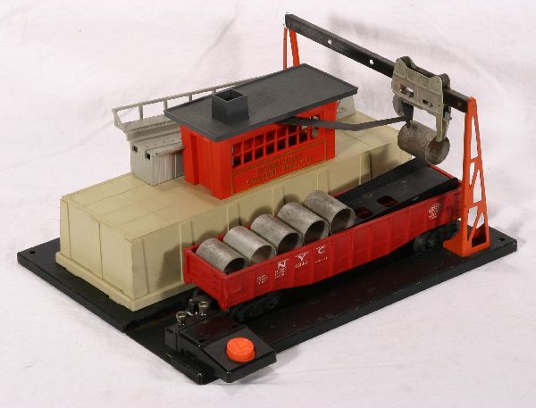 NETTE - LIONEL 345 Culvert Loader: w/ 6342 Gondola & 6 culvert pipes & 90C controller, C6