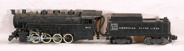 NETTE - AM FLYER 343 NPR 0-8-0 Switcher: Strong lettering, missing front coupler, dusty o/w C7