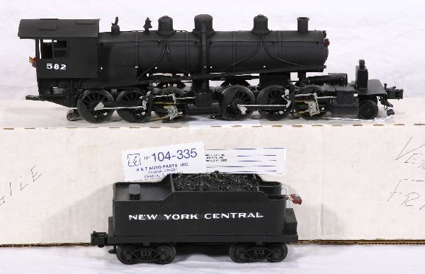 NETTE - ADIRONDACK CAR & FOUNDRY 2-6-6-0 Loco: Custom made, cast metal, wood & brass, 3 Rail O-Ga., 2-6-6-0; Finish and lettering is at a hobbyist level, needs a little TLC with loose pieces, appears complete though a bit primitive to today's stan