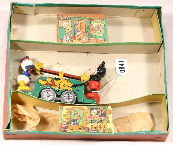 NETTE - Boxed WELLS Mickey & Donald Hand Car: - 2