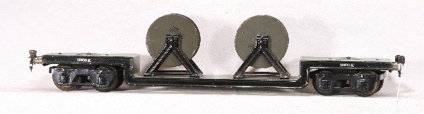 NETTE - MARKLIN 18" Flat Car with Reels:: Ga. 1; Deluxe scale car, nice lettering 1 reel reattached, o/w C7
