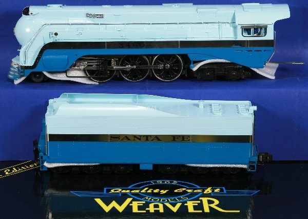 NETTE - WEAVER SF Blue Goose Hudson Loco:: (see lot 834 for matching cars), QSI, sound compatible, ob w/shipper, C9+