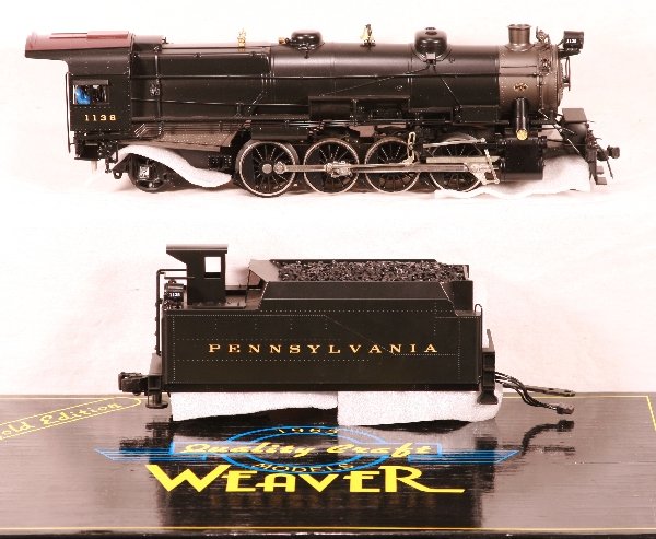 NETTE - WEAVER 1138 PRR L-1S Steam Loco:: 2-8-2 w/tender, QSI, Sound compatible, ob w/insert, C9