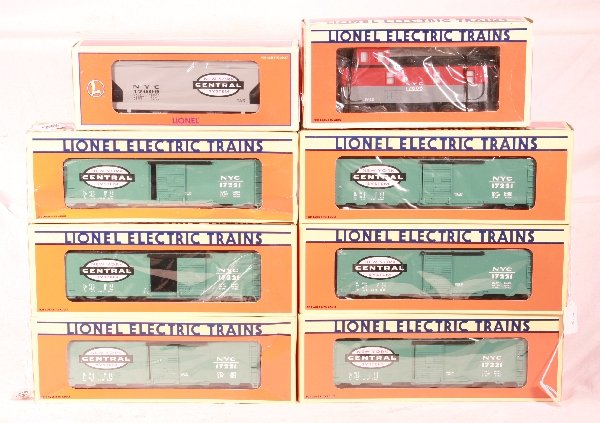 NETTE - 8 LTI NYC Freight Cars:: 6 #17221 Boxcars; 17606 Caboose; 17009 Hopper, obs, 1 worn, C9