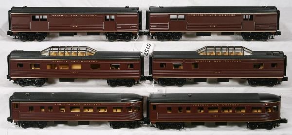 NETTE - 6 MTH N&W Passenger Cars:: 2 Each-Baggage; Vista-Domes and Obsv/Diners, C8