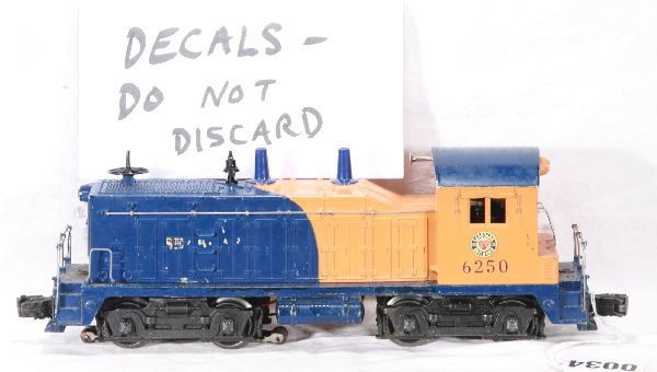 NETTE - LIONEL 6250 Seaboard NW-2 Diesel: Clean, letter decals rough, replacements supplied, paint is C6+