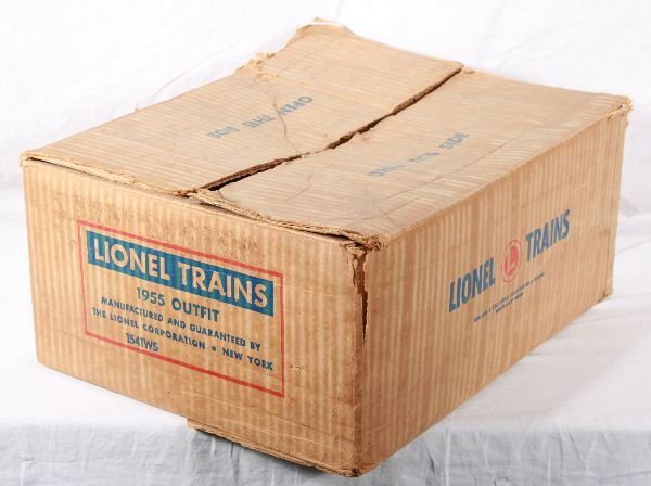NETTE - LIONEL Empty Set Box 1541WS: 1955 Set w/2065, includes USC & some peripherals, box is clean & square, just a bit dark, C7