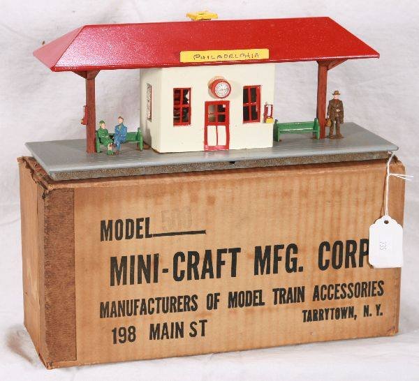 NETTE - LN Boxed MINI-CRAFT 500 Station:: Philadelphia Station on platform, clean & complete, ob C8+