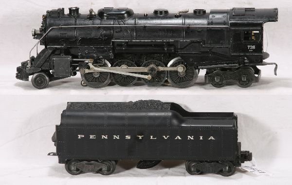 NETTE - LIONEL 726RR Berkshire Loco:: 1952 Reissue w/o magnatraction, nice cab lettering missing jewels; 2046W-50 PRR Tender, Great puller! C6