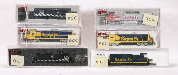 NETTE - 6 ATLAS N GAUGE SF Diesels: 4603 GP35; 49770 B23-7; 48705 & 48814 Dash 8-40B Diesels; 52015 H16-44; 51001 VO-1000, obs C8
