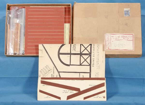 Unusual Boxed LIONEL WWII Engine House: These were offered in Model Builder Mag. in 1943 as source for hobbyist to play with trains among the war shortages. Stamp is Chicago precancel dated Feb. 43. This example is bright, clean and appears