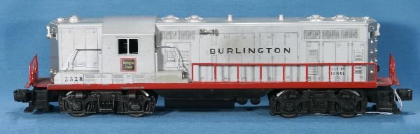 NETTE - LIONEL 2328 Burlington GP7 Diesel: Nice Lettering, frame restored, cab C6