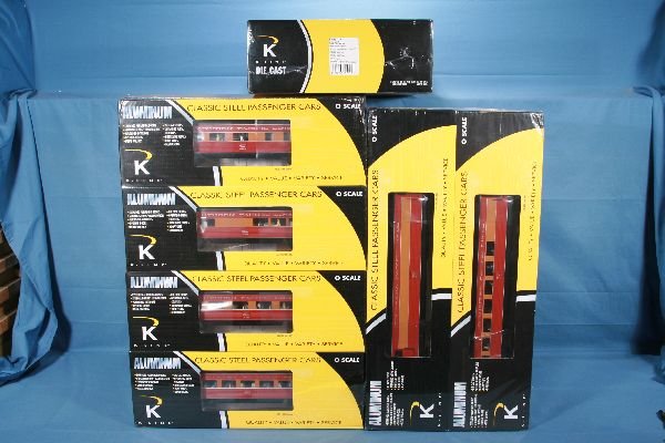 NETTE - Large K-LINE SP Daylight Passenger Set:: 3688-4449 GS-4 Steam Loco & Tender, Lionel Trainmaster Control & RailSounds; K4688-43303 Combine; 46735 Coach; 13601 Dome; 13000 Parlor; 10312 Tavern;, all factory sealed, C10