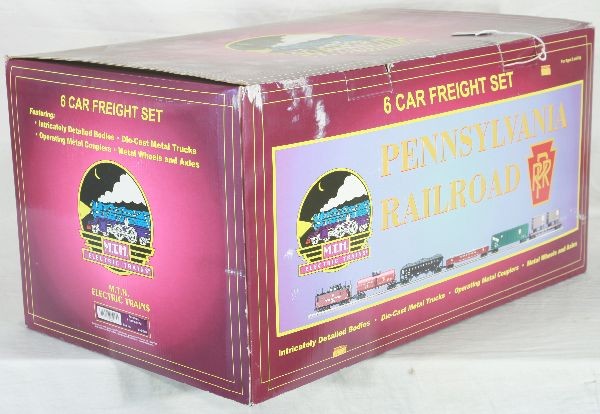 NETTE - MTH 20-90003 PRR Freight Cars:: Pennsylvania 6 Car Freight Cars; w/Detailed Bodies, Die Cast Trucks, Op Couplers, Metal Wheels ob C8.