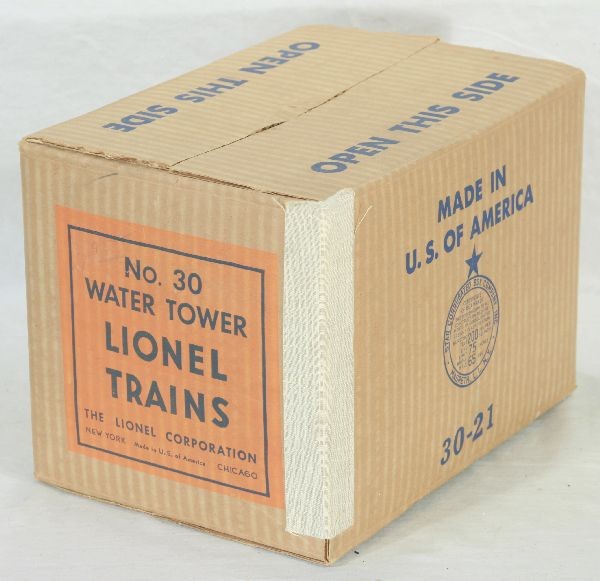 NETTE - Sealed Boxed LIONEL 30 Water Tank:: Scarce 1950 box, factory sealed, C10 WOW!