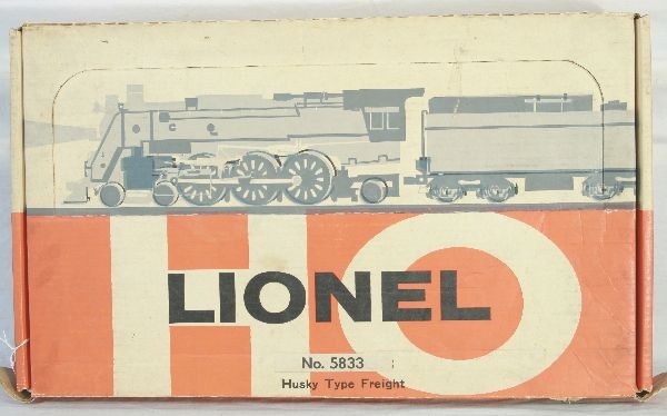 NETTE - Boxed LIONEL HO Set 5833:: 0055 M&StL Diesel; 0805 N.E.W. Flat, 2 broken steps, C5; 0850 Rocket Launcher; 0847 Target Car; 0837 M&StL Caboose, T&T w/Instr, nice osb w/inserts o/w C7+ ( HO locos have been tested analog, results 