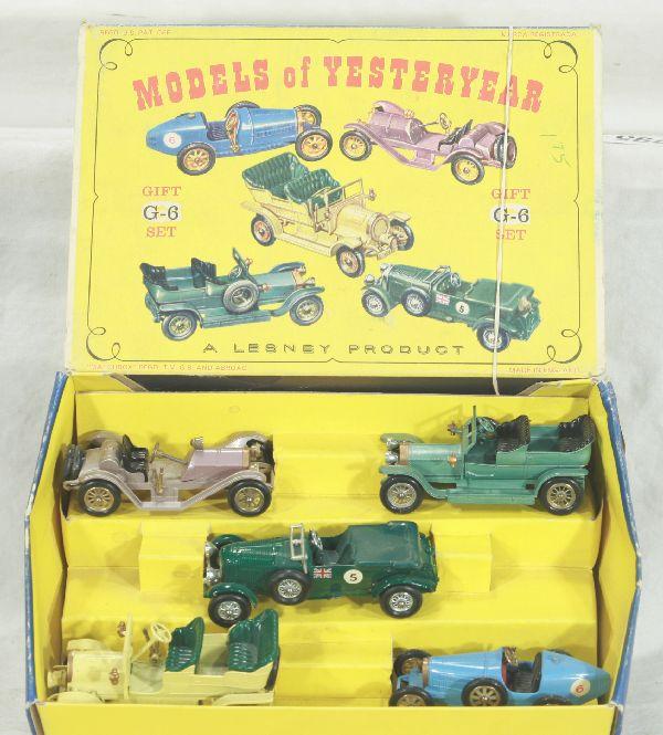 NETTE - MATCHBOX G6 MOY Gift Set:: Scarce Y7 Violet Mercer; Y15 Rolls Royce; Y5 Bentley; Y6 Bugatti; Y16 Spyker; osb shows minor wear w/insert, C9