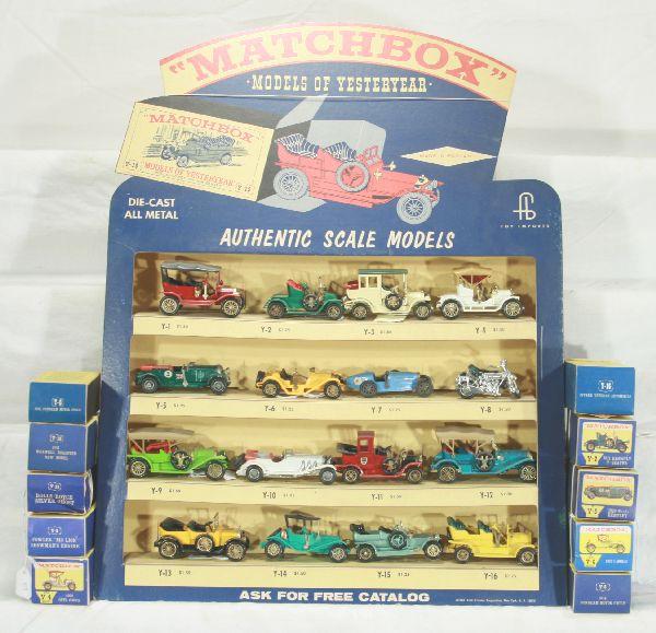 NETTE - Super 1967 MATCHBOX MOY Store Display:: Dated & tagged Fred Bronner,16 1/2 X 22". Clean and sharp, complete set of appropriate MOYs w/10 obs included, easel back intact, C9 Nice!