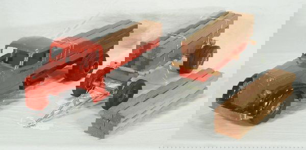 NETTE - SMITH-MILLER Mack Tandem: Beautiful & Clean, Tractor missing 3 wooden load dowels; Trailer has 3, plus 10 pc Lumber Load, may not be original to this vehicle, o/w C8