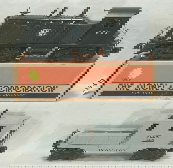 NETTE - LIONEL 623 & Boxed 6419: 623 SF NW-2 Diesel, fairly clean; 6419 Work Caboose, missing 1 toolbox screw w/worn ob & insert, o/w C6