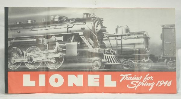 NETTE - Scarce 1946 LIONEL Advanced Catalog:: Unusual large format, 22 X 11", 14 pages w/"It's Only The Beginning" insert that is often missing, has folds, but no creases, clean, C7+ Tough!