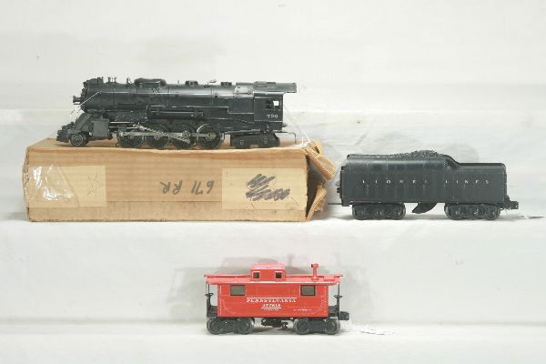 NETTE - LIONEL 736 Berkshire & 2457 Caboose: Early version w/no light support; 2671WX Tender; 2457 Deluxe Caboose, C6