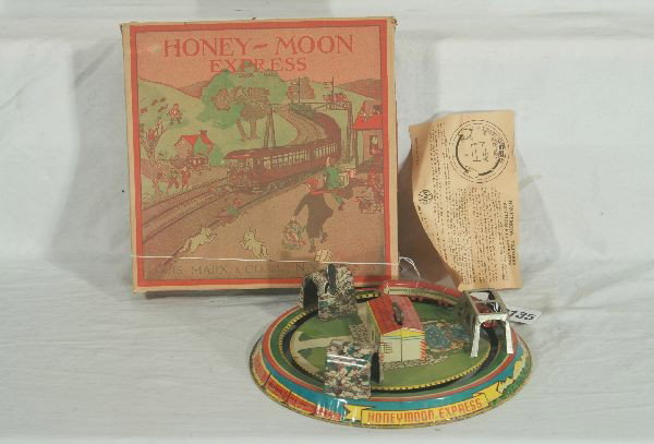 NETTE - Boxed MARX Honeymoon Express Toy:: Clean, M10,000 style streamliner, great ob w/rare instr. Sheet, C7+