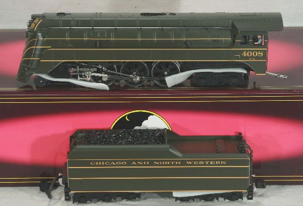 NETTE - MTH 20-3034-1 C&NW E-4 Hudson: Proto 1, 054, Squeaking brakes & station sounds, ob C9+