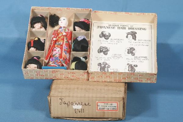 Boxed The HANAKO Doll with 6 Wigs: Nice vintage Japanese Doll with original box, inserts & shipper, appears Like New For Bigger and Better photos or information about consigning in our future events go to our website