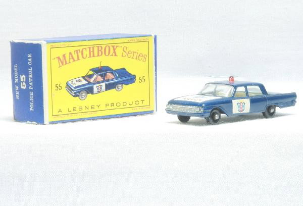Scarce Matchbox 55 dark blue: Like New with 1 door decal is 98%, great ob. For Bigger and Better photos or information about consigning in our future events go to our website