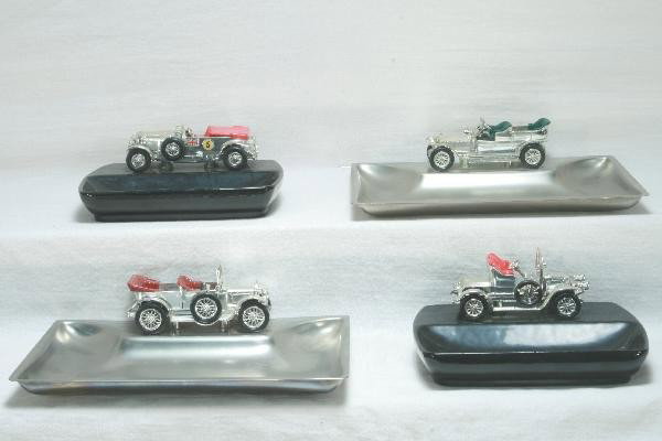 4 Matchbox Desk Accessories: 10-4s & 10-10S pin trays & 12-14S missing grill, 12-15S ash trays, dusty. For Bigger and Better photos or information about consigning in our future events go to our website