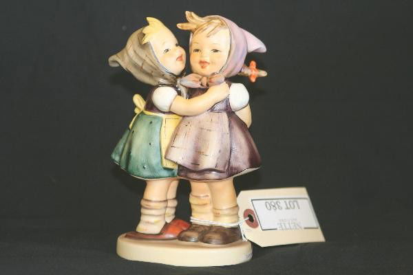 Hummel Telling Her Secret 196/1: 6 1/2" Tall, Stamped Goebel. Free From Cracks Flakes and Chips. For Bigger and Better photos or information about consigning in our future events go to our website