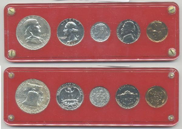 US Proof Set: 1957, in plastic holder and box. For Bigger and Better photos or information about consigning in our future events go to our website