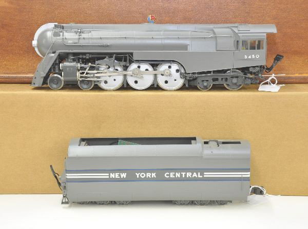 Lionel 18026 Dreyfuss Hudson Steam Loco: Nice Smithsonian limited edition piece, 3-rail, plate #112, missing coal pile, unrun, wooden box & display case. Otherwise, C8-9