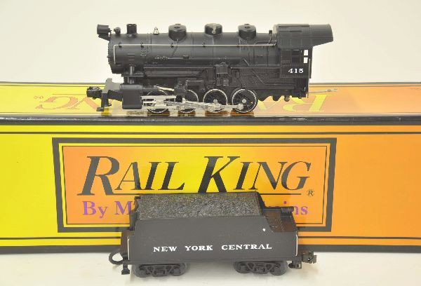 MTH Rail King 30-1123-0 NYC Switcher: 0-8-0 steam switcher and tender with whistle. Original boxes and inserts. Unrun, factory new. C9-10