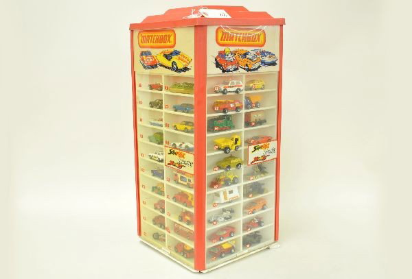 Matchbox Superfast Store Display With Cars: Includes Rola Matics and Streakers. 1-75 series, 1970's production. Display should clean up nicely. Cars are like new C8